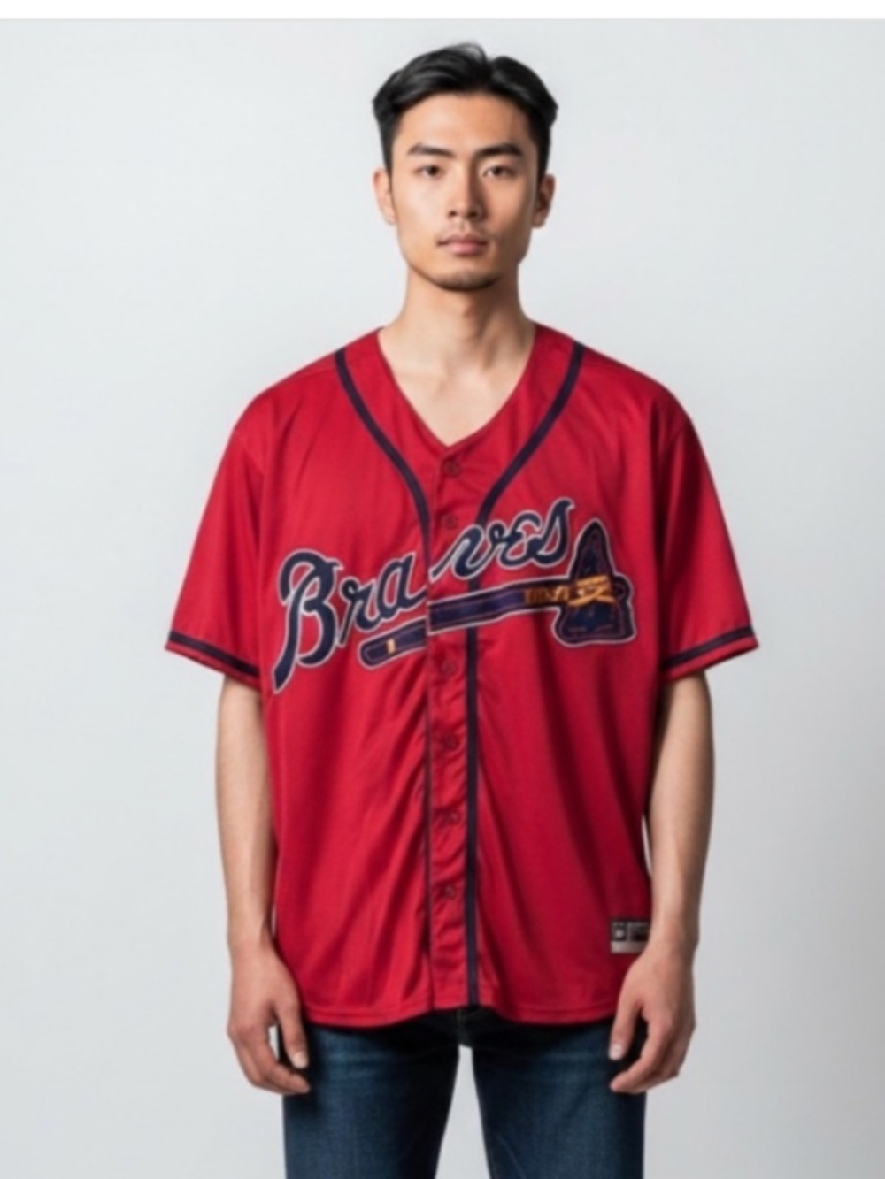Men’s Red Atlanta Braves Baseball Jersey Size Large